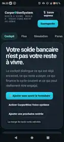 Cockpit Reste à vivre avec actions de saisie et Voice Core